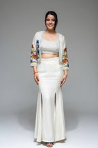 Ivory Flora Palazzo Set