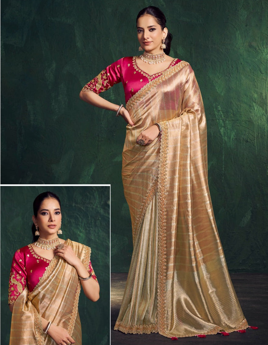 Golden classic tissue saree