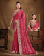 Deep Pink Two-Tone Satin Silk Saree