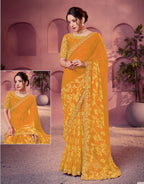 Printed Satin silk saree