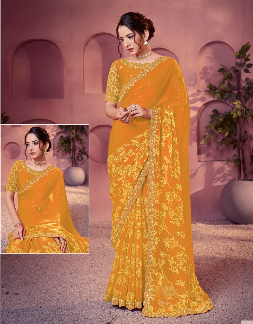 Printed Satin silk saree