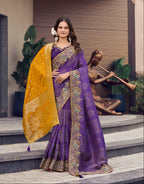 Royal Purple Banarasi Silk Saree