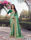 Seafoam Green Shimmer Silk Saree