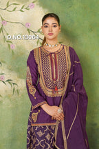 Royal purple silk-blend Kurti Set