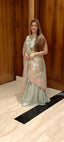 Buy Graceful Mint Green Ethnic Sharara Suit with Hand Floral Embroidery for Women Online
