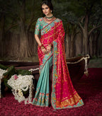 Designer Bandhani-Grid Silk Saree