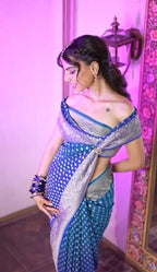 Royal Azure Banarasi Fusion Saree