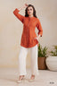 buy Stylish Burnt Orange Tunic Co-ord Set with Wide-Leg Trousers