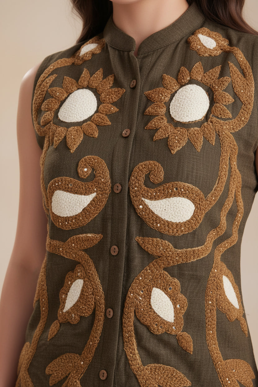 Hand-Embroidered Tunic Set