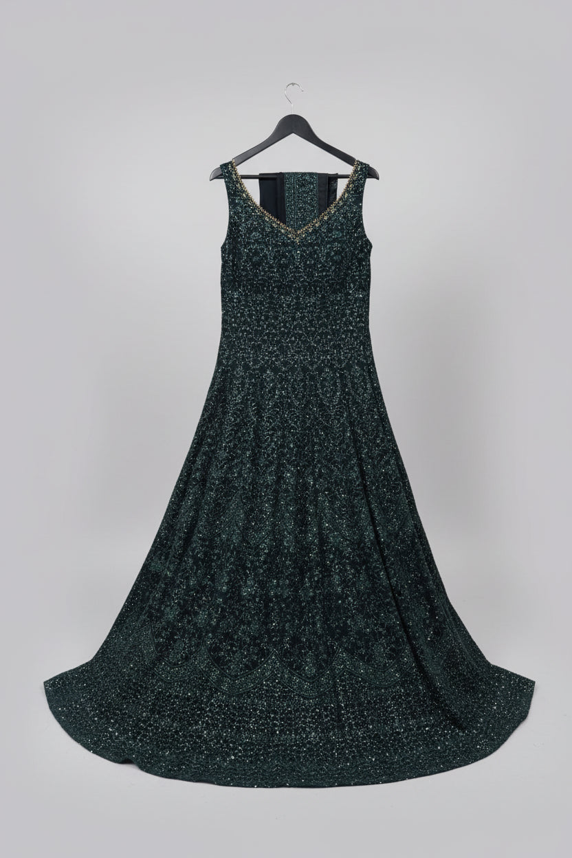 Emerald: Shimmering Sequin Evening Gown