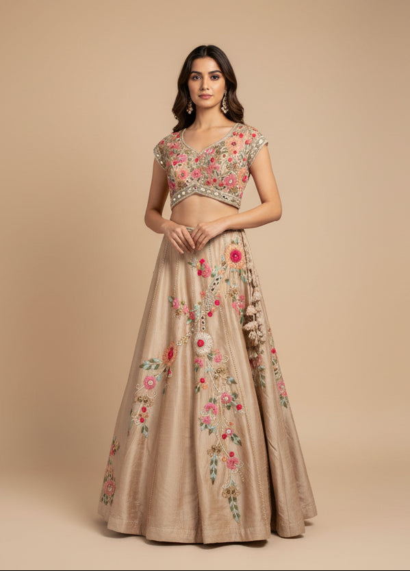 Phool-Vaari Pastel Lehenga