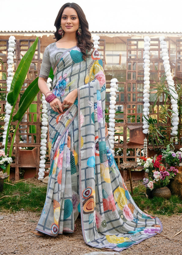Digital print Ethereal Summer Georgette Saree