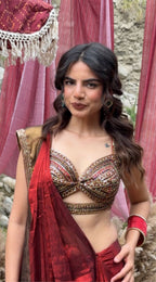 The Imperial Merlot & Mocha Dual-Tone Saree