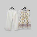 Ivory Floral Print Tunic & Palazzo Set