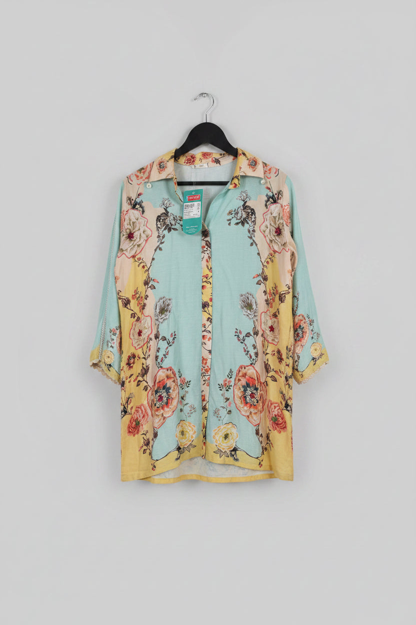 Sky Blue Pastel Floral Printed Co-ord Set