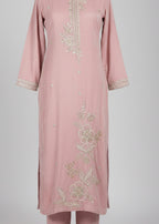 Pink Silk Chanderi Suit Set