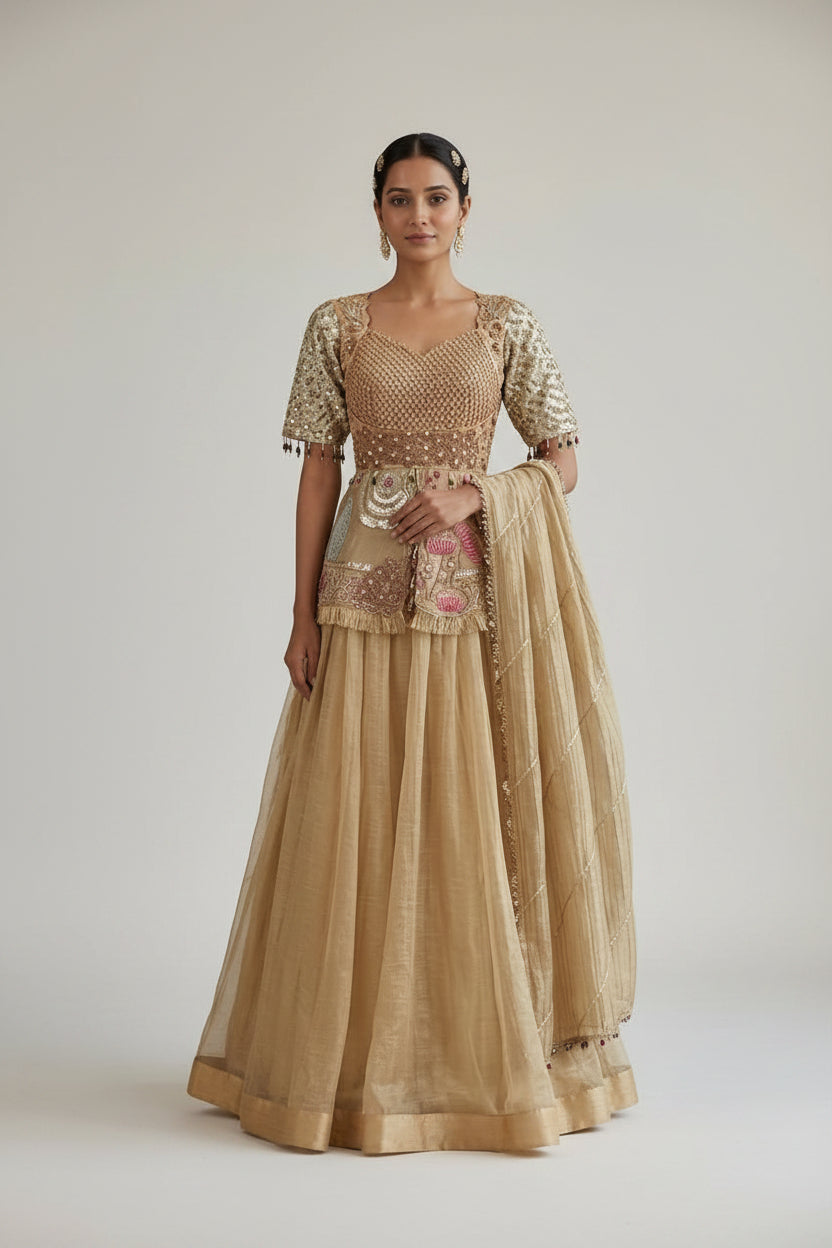 Gilded Heritage Peplum Lehenga Set Main image