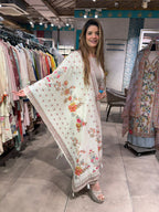 Ivory Elegance Floral Printed Suit Set