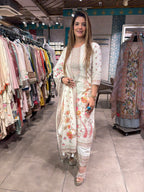 Ivory Elegance Floral Printed Suit Set
