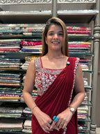 Hand-Embroidered Ready-to-Wear Drape Saree