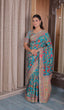 Vibrant Turquoise Floral Paithani-Style Silk Saree