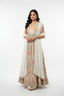 Ivory Printed Anarkali-Style Gown