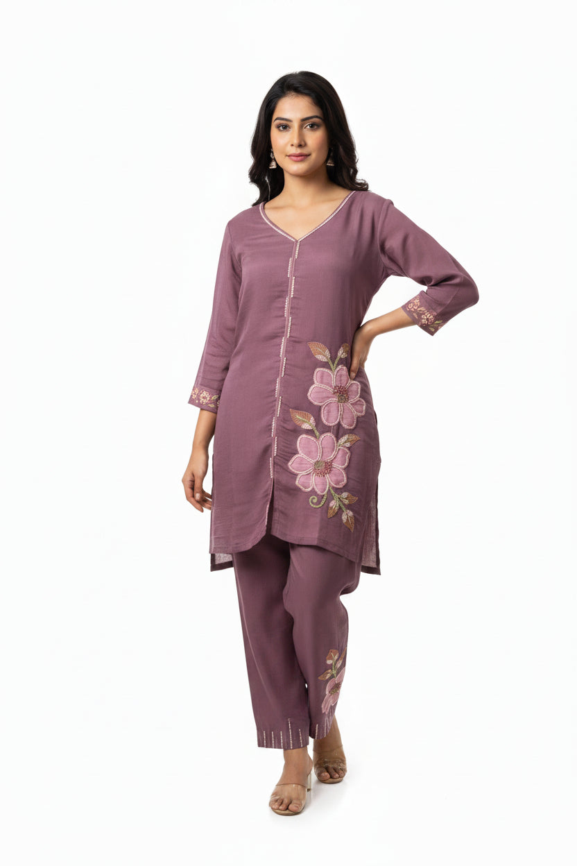 Floral Embroidered Co-ord Set Main image