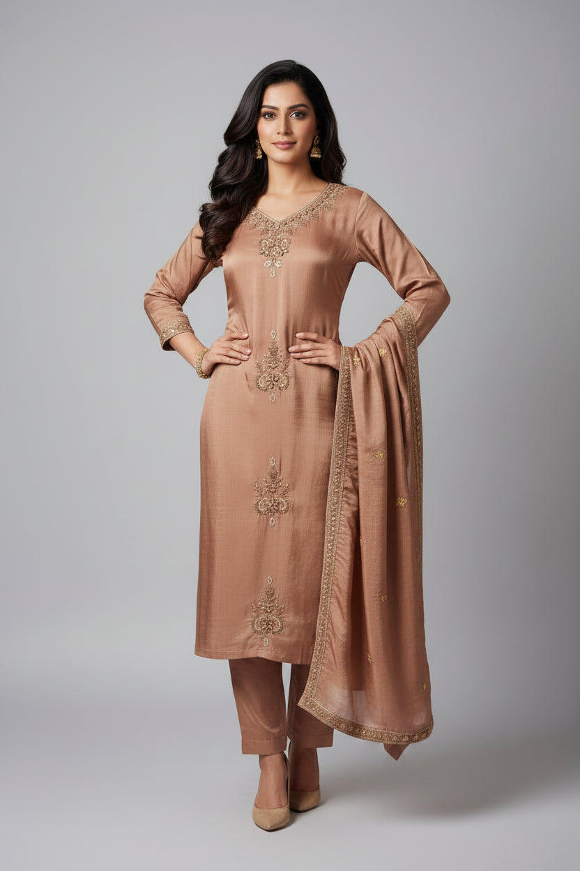 Silk Straight Kurta Set