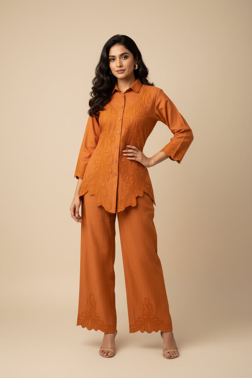 Ochre Embroidered Co-ord Main image
