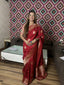 Crimson Red Banarasi Silk Saree