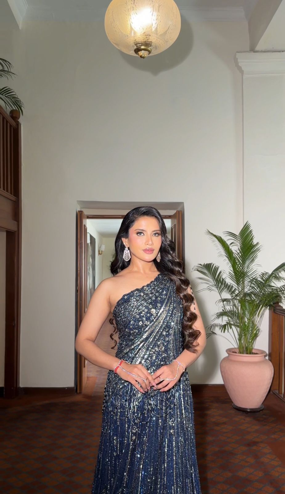 Midnight Blue Embroidered Gown