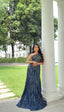 Midnight Blue Embroidered Gown