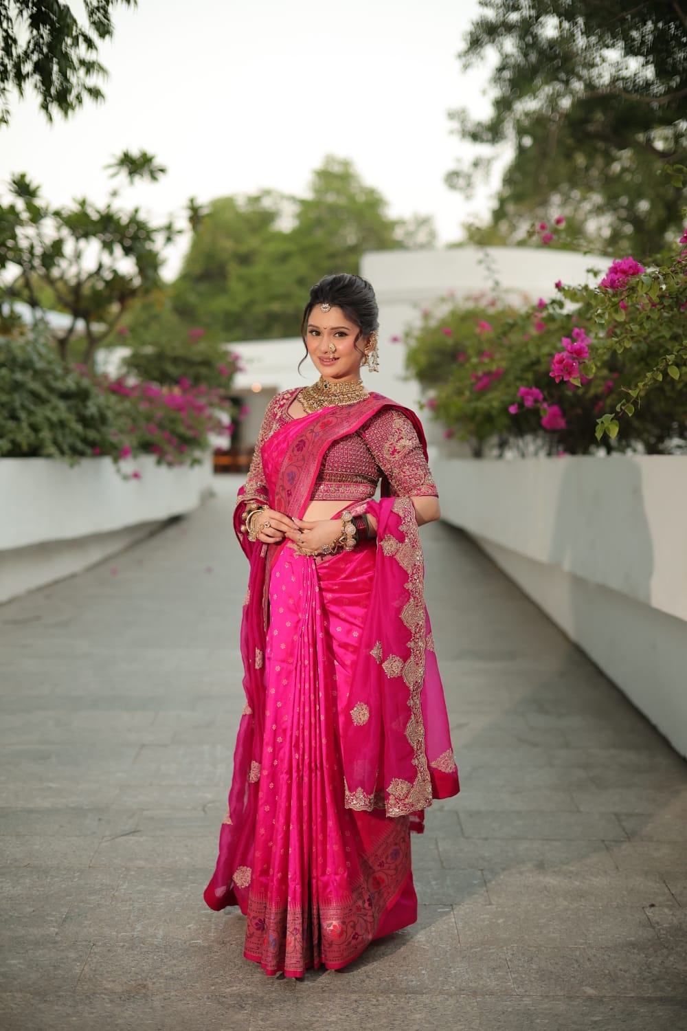 Royal Rani Pink Banarasi Silk Saree