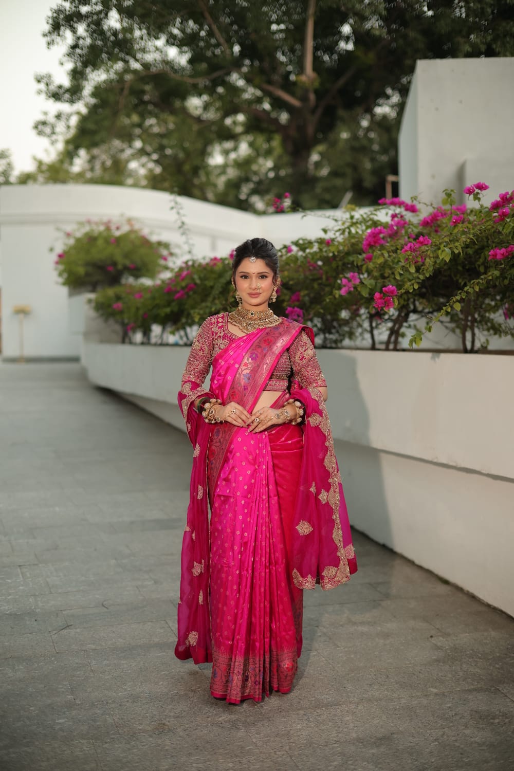 Royal Rani Pink Banarasi Silk Saree Main image
