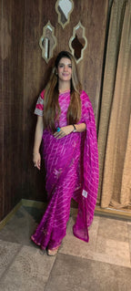 Elegant Georgette Leheriya Saree