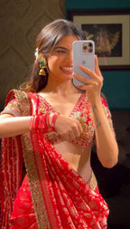Imperial Crimson: Banarasi Silk Saree