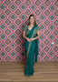 Regal Emerald Green Pleated Drape Saree