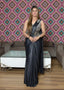 Metallic Black Corset Style Drape Saree