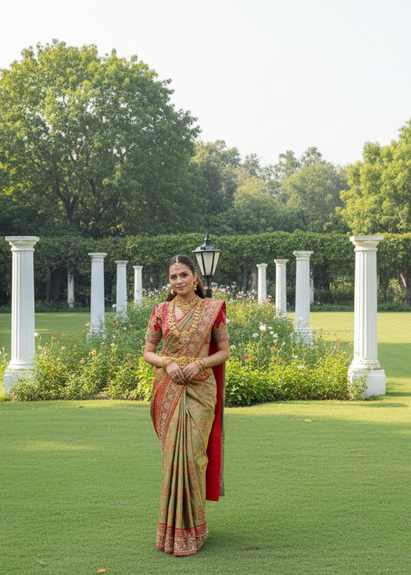 Heavy Zari Brocade Kanjivaram Silk Saree Main image