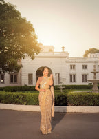 Champagne Gold Tissue Silk Saree