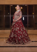 Regal Deep Maroon Bridal Lehenga Set