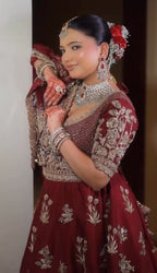 Regal Deep Maroon Bridal Lehenga Set