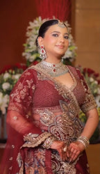 Regal Deep Maroon Bridal Lehenga Set