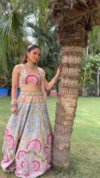 Whimsical Pastel Multi-Chalie Lehenga Set