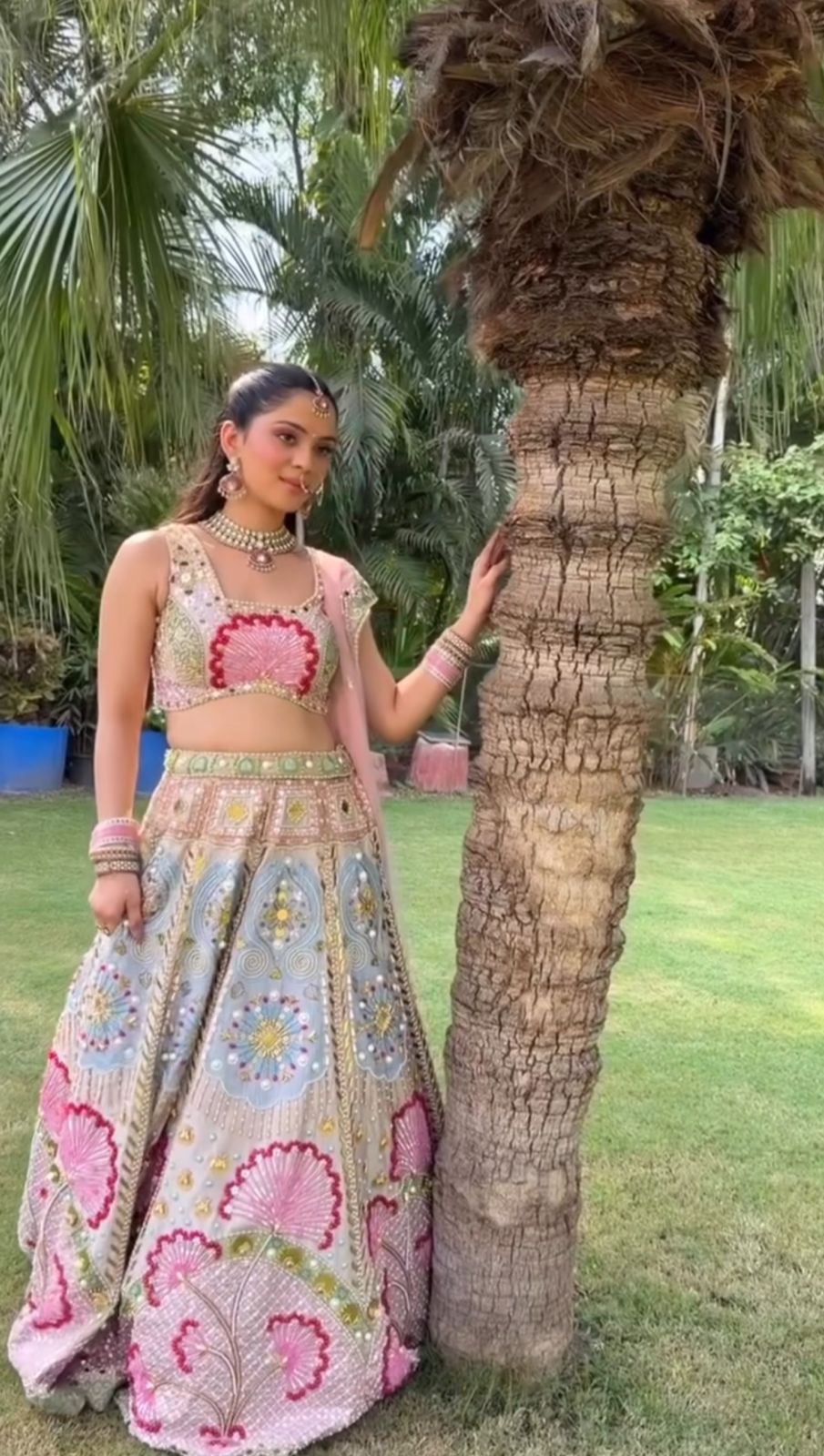 Whimsical Pastel Multi-Chalie Lehenga Set