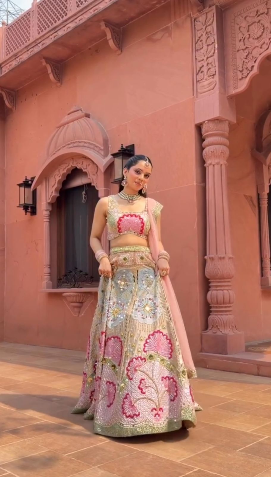 Whimsical Pastel Multi-Chalie Lehenga Set Main image
