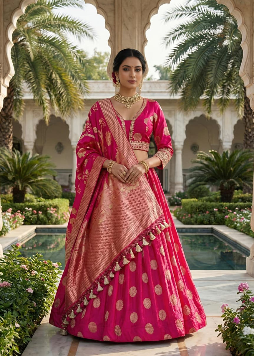 Elegant Banarasi Silk Lehenga Choli Set