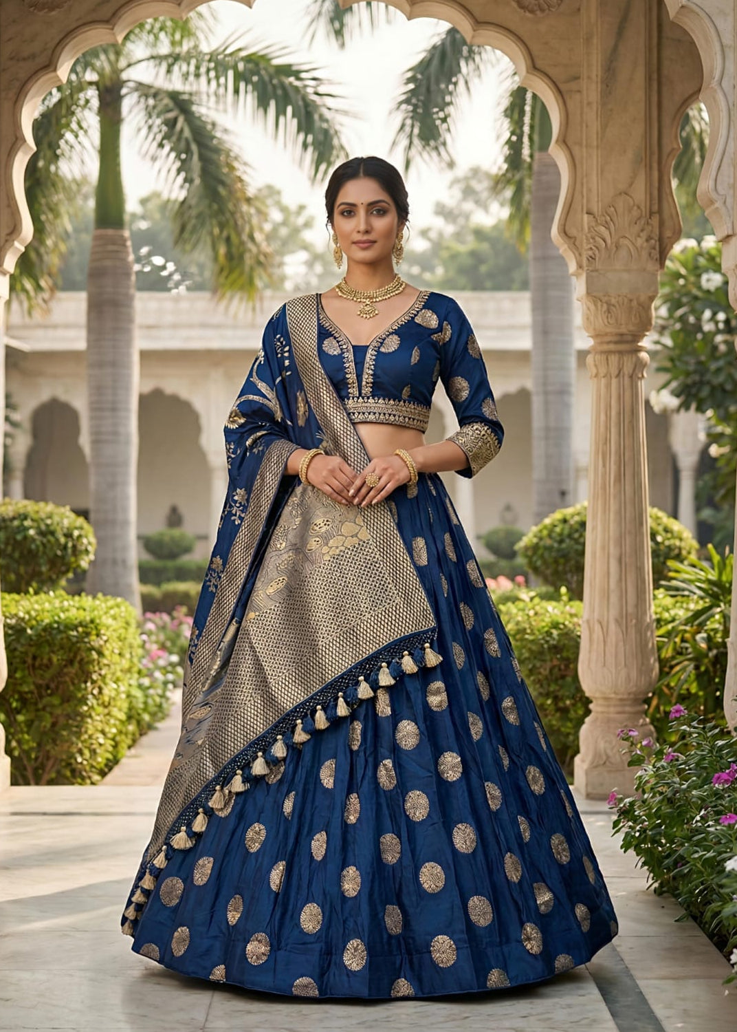 Elegant Banarasi Silk Lehenga Choli Set