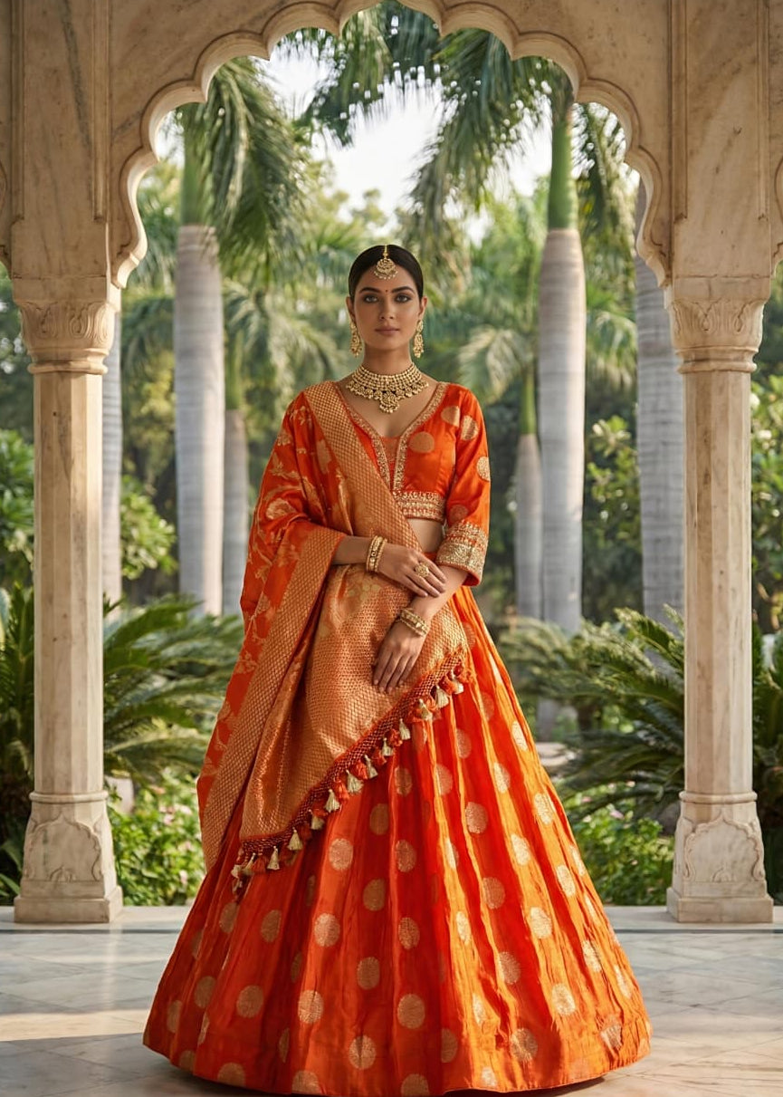 Elegant Banarasi Silk Lehenga Choli Set