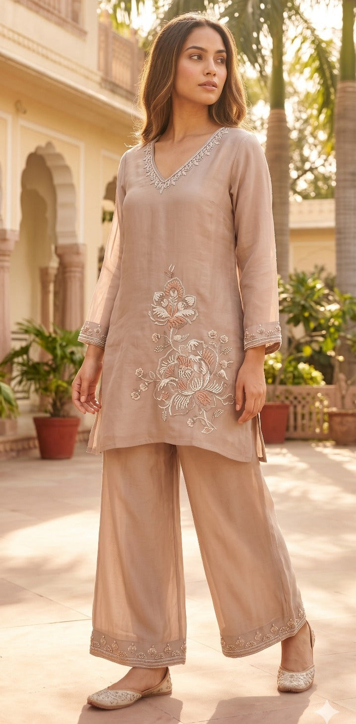 Desert Rose Organza Co-ord Set